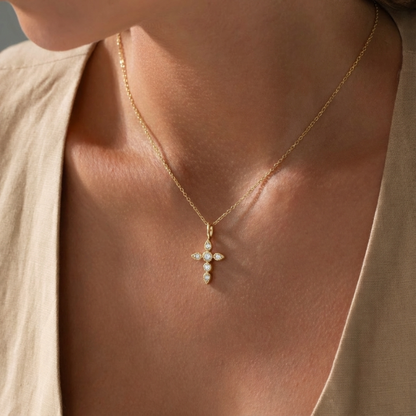 Signature Moissanite Cross Necklace