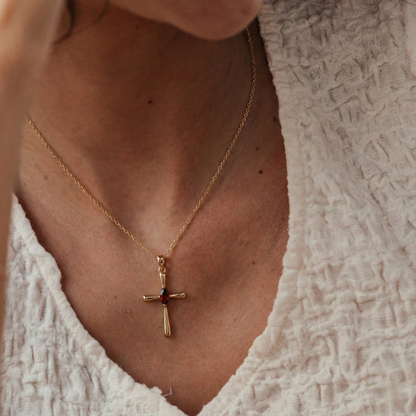 Signature Birthstone Cross Necklace