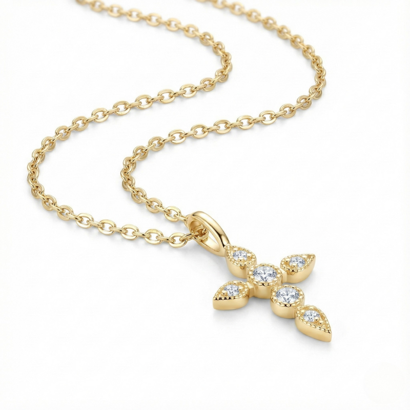 Signature Moissanite Cross Necklace