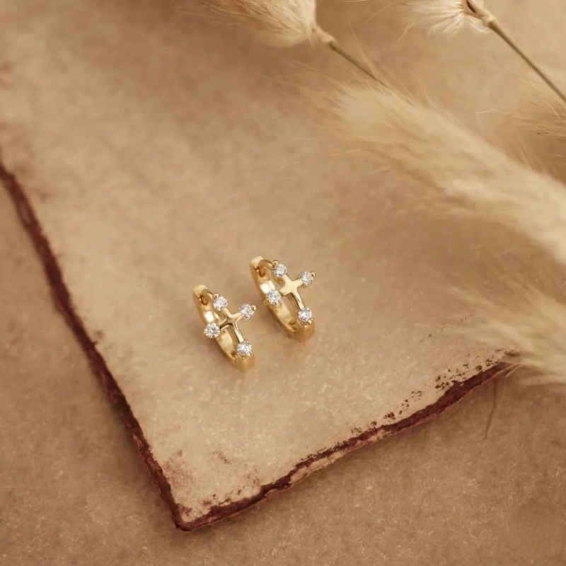 Mini Cross Earrings