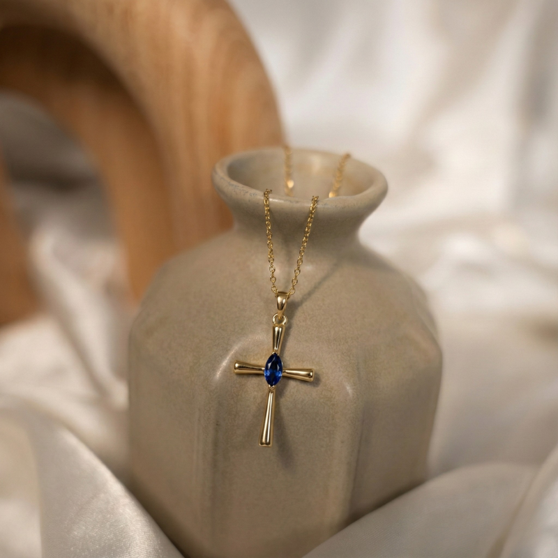 Signature Birthstone Cross Necklace