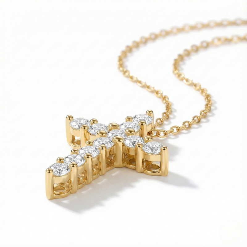 Moissanite Cross Necklace