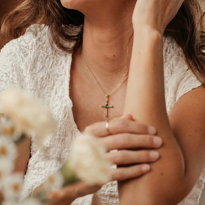 Signature Birthstone Cross Necklace