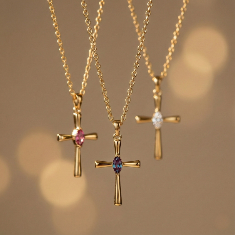 Signature Birthstone Cross Necklace
