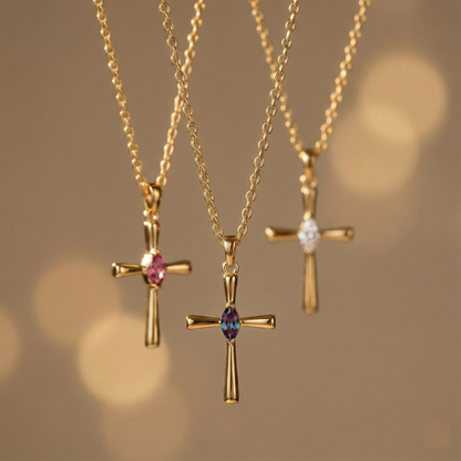 Signature Birthstone Cross Necklace