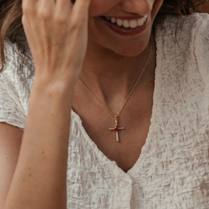 Signature Birthstone Cross Necklace