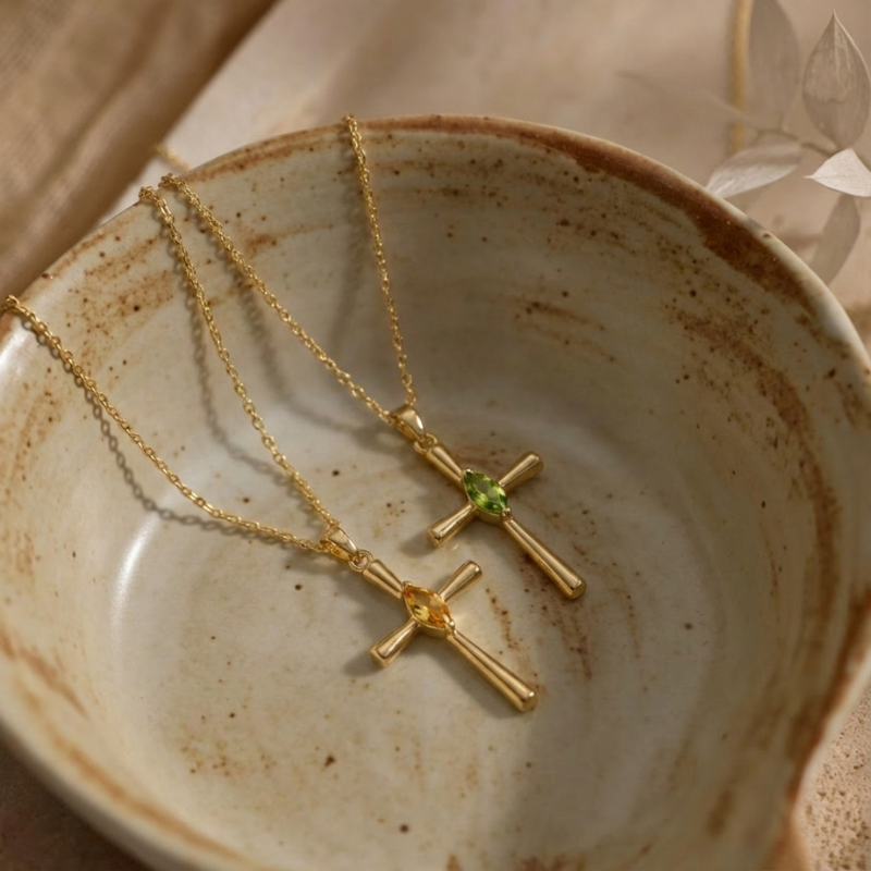 Signature Birthstone Cross Necklace