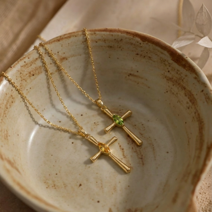 Signature Birthstone Cross Necklace