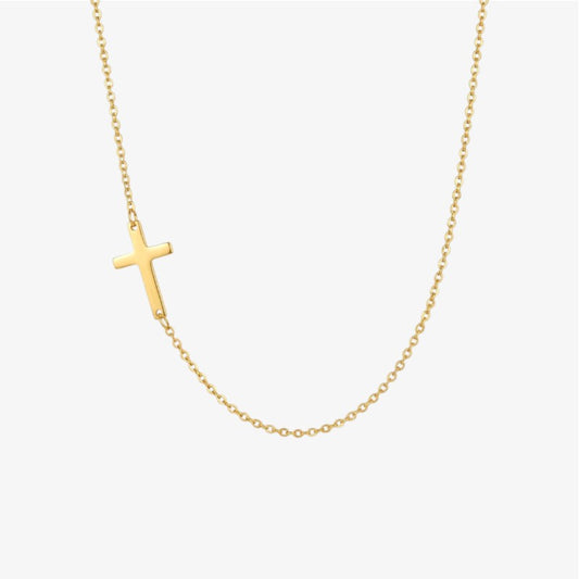 Sideways Cross Necklace