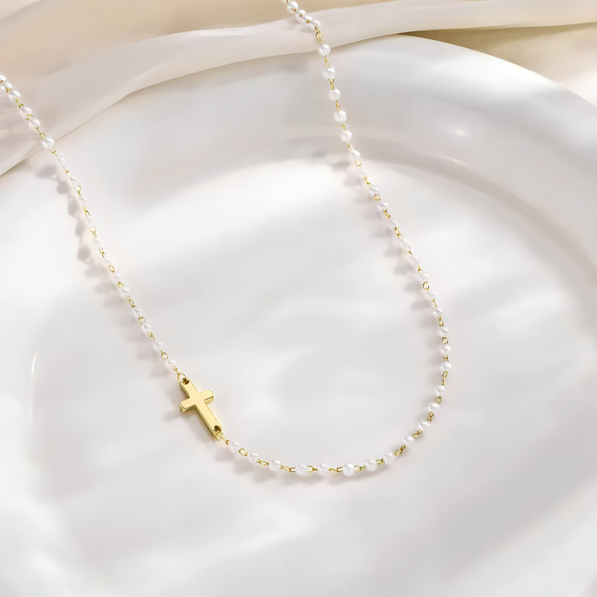 Pearl Cross Necklace