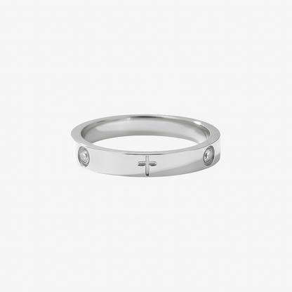 Crystal Cross Ring