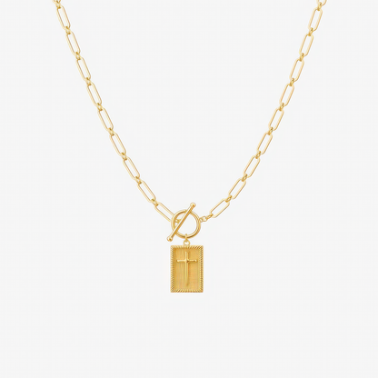Paperclip Cross Necklace