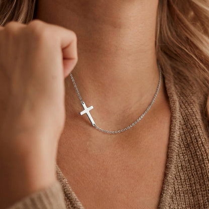 Sideways Cross Necklace