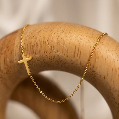 Sideways Cross Necklace