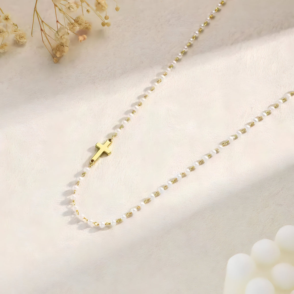 Pearl Cross Necklace