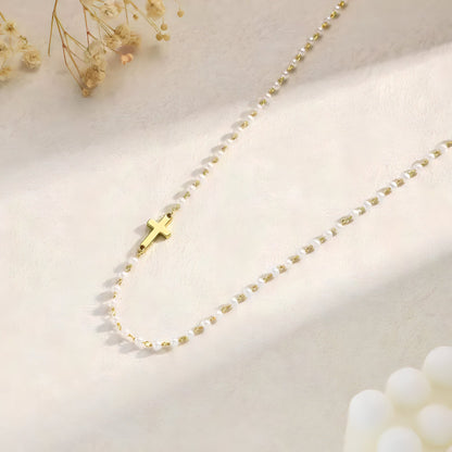 Pearl Cross Necklace