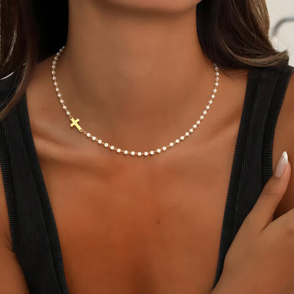 Pearl Cross Necklace