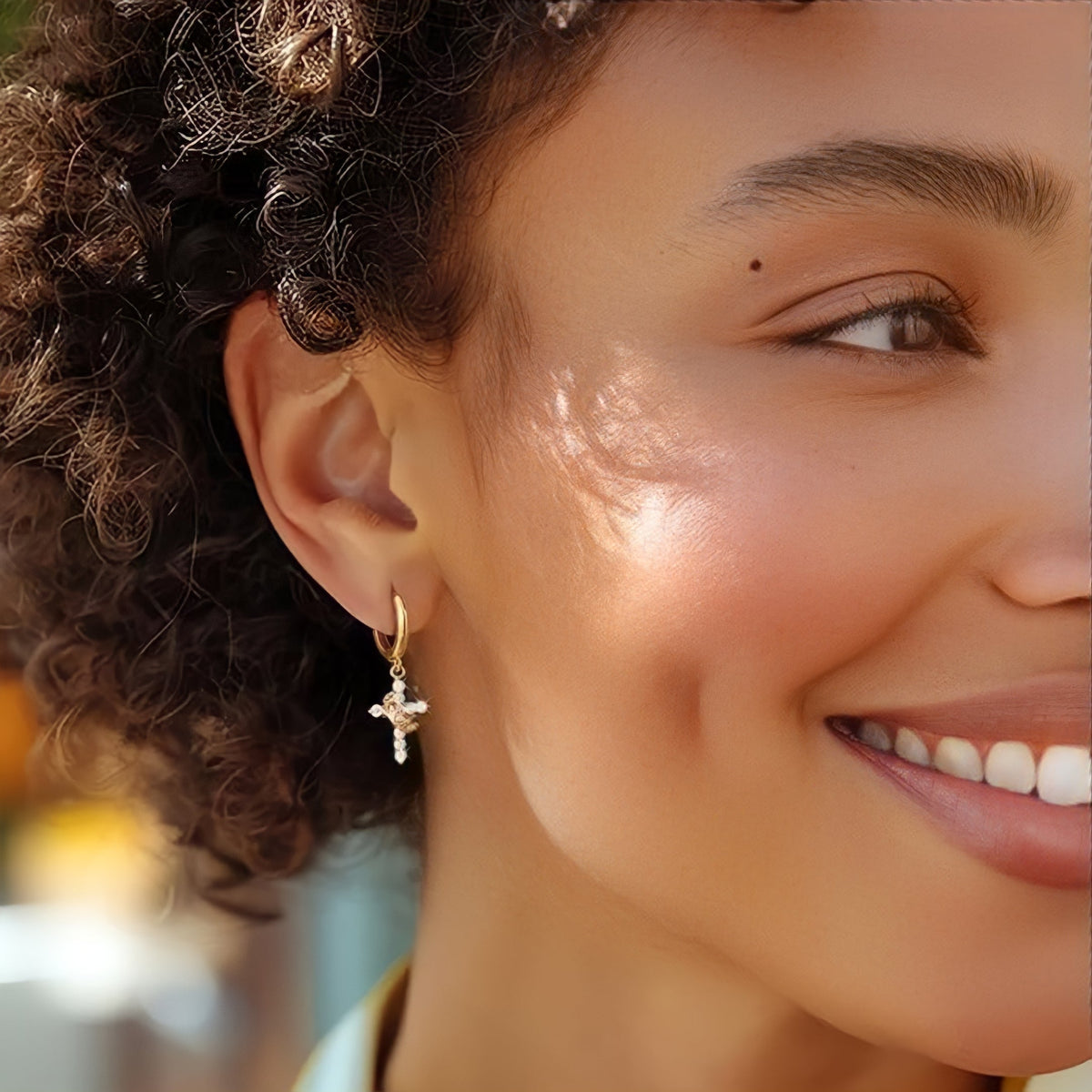 Crown Cross Earrings