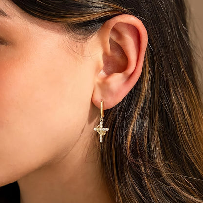 Crown Cross Earrings